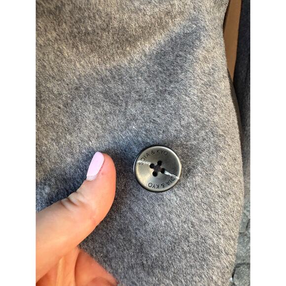 Soia & Kyo Grey Jemma Wool Blend Asymmetrical Side Pocket Car Coat - XS - Picture 11 of 16